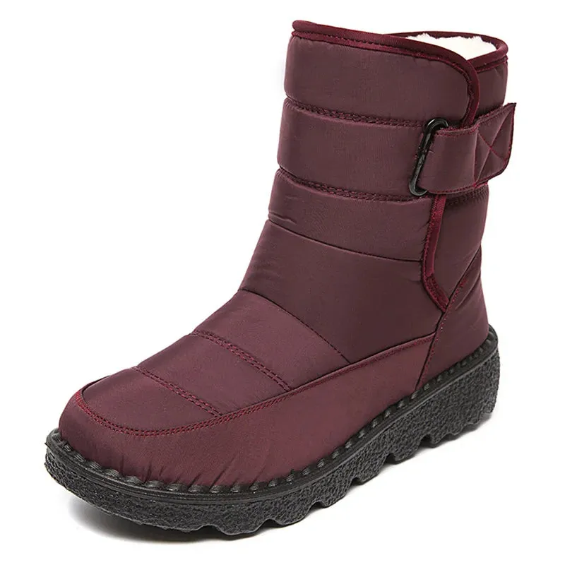 Women's Boots Snow Solid Women Shoes Platform Shoes Woman Casual Waterproof Mid High Boots Soft Winter Girls Boots Botas Mujer