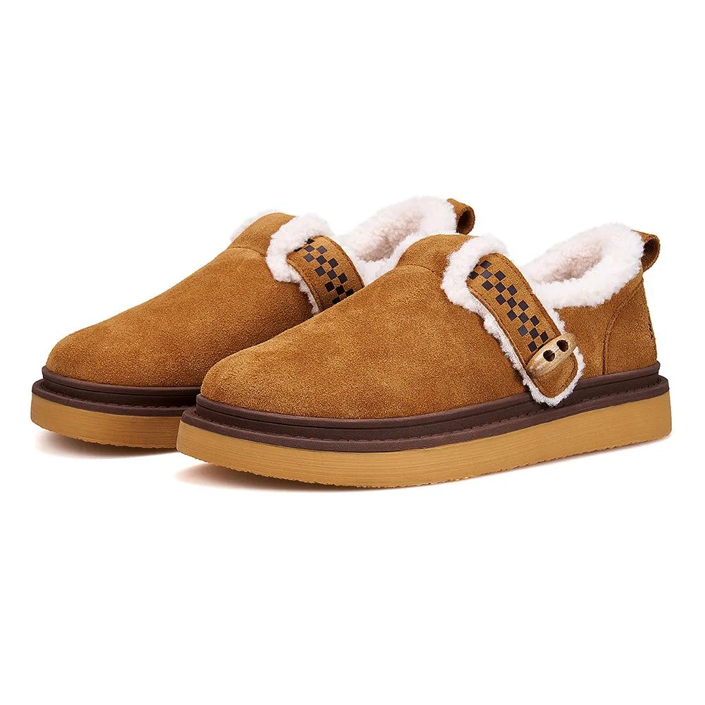 Women's Leather Slip-on Short Ankle Boots -58127W