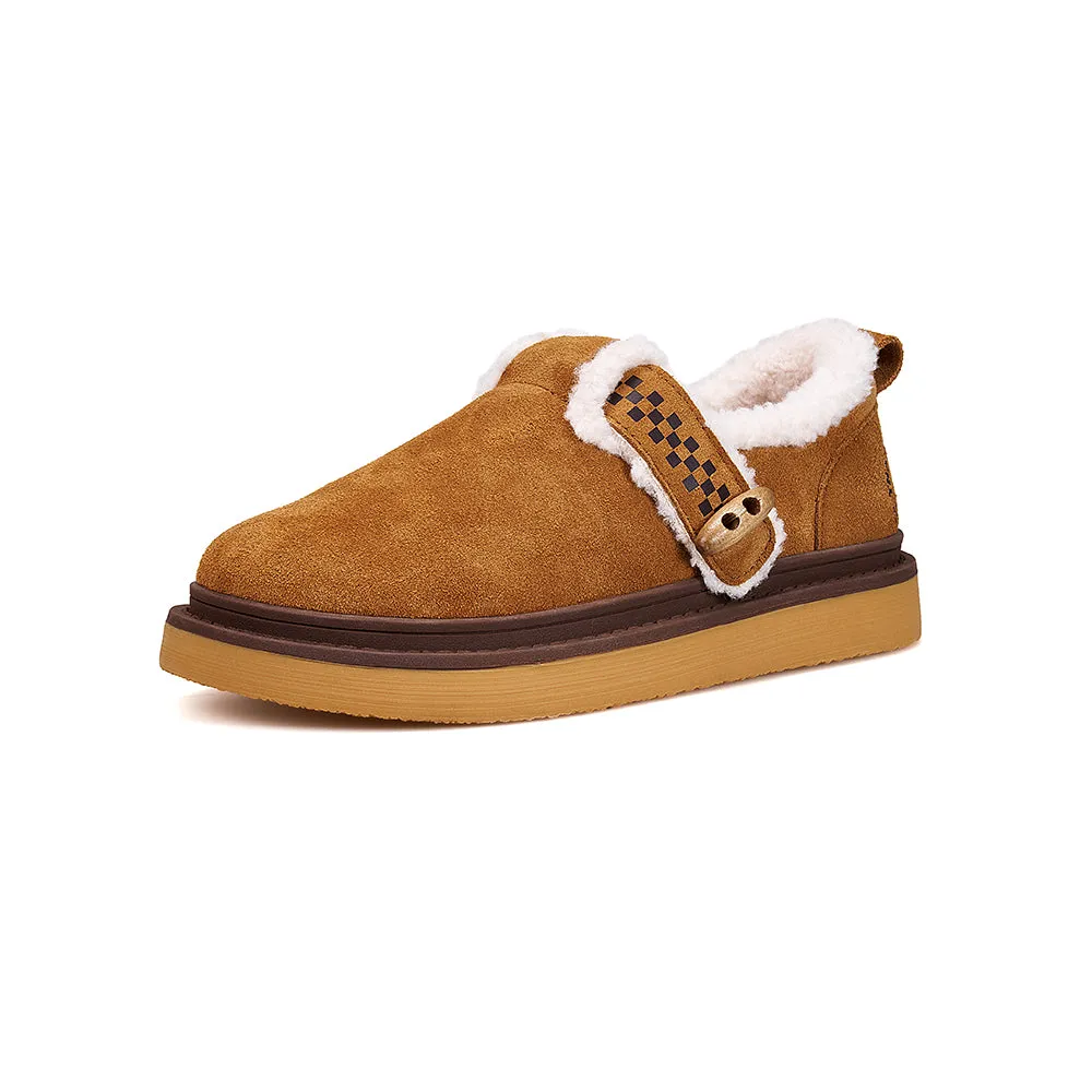 Women's Leather Slip-on Short Ankle Boots -58127W