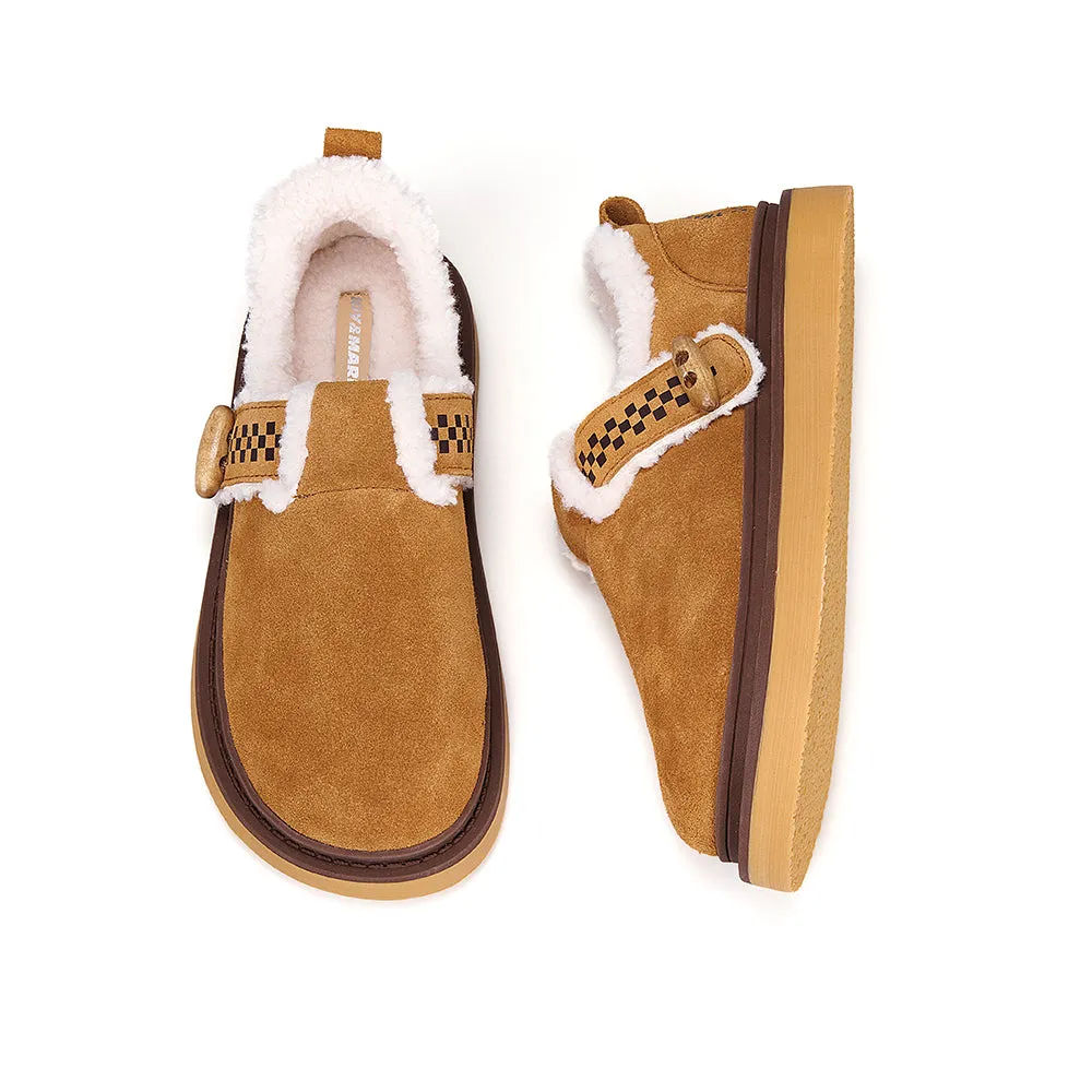 Women's Leather Slip-on Short Ankle Boots -58127W