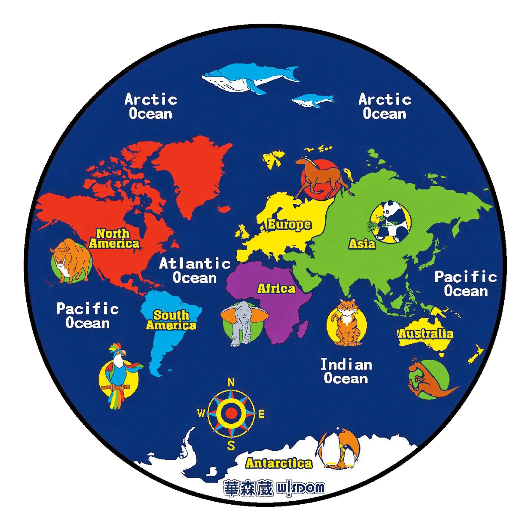 World Map Rug