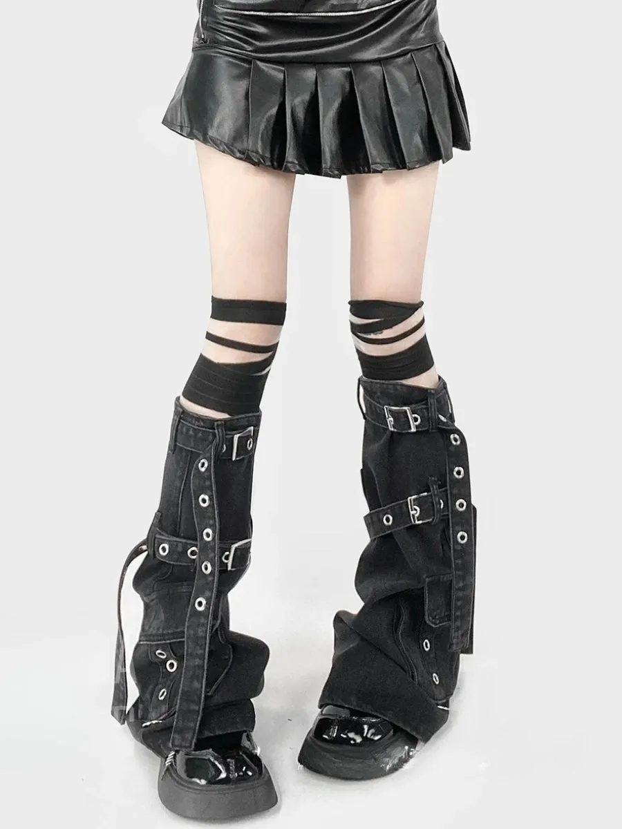 Y2K Grunge Cargo Pocket Leg Warmers