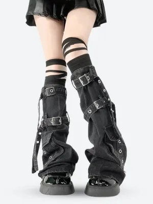Y2K Grunge Cargo Pocket Leg Warmers