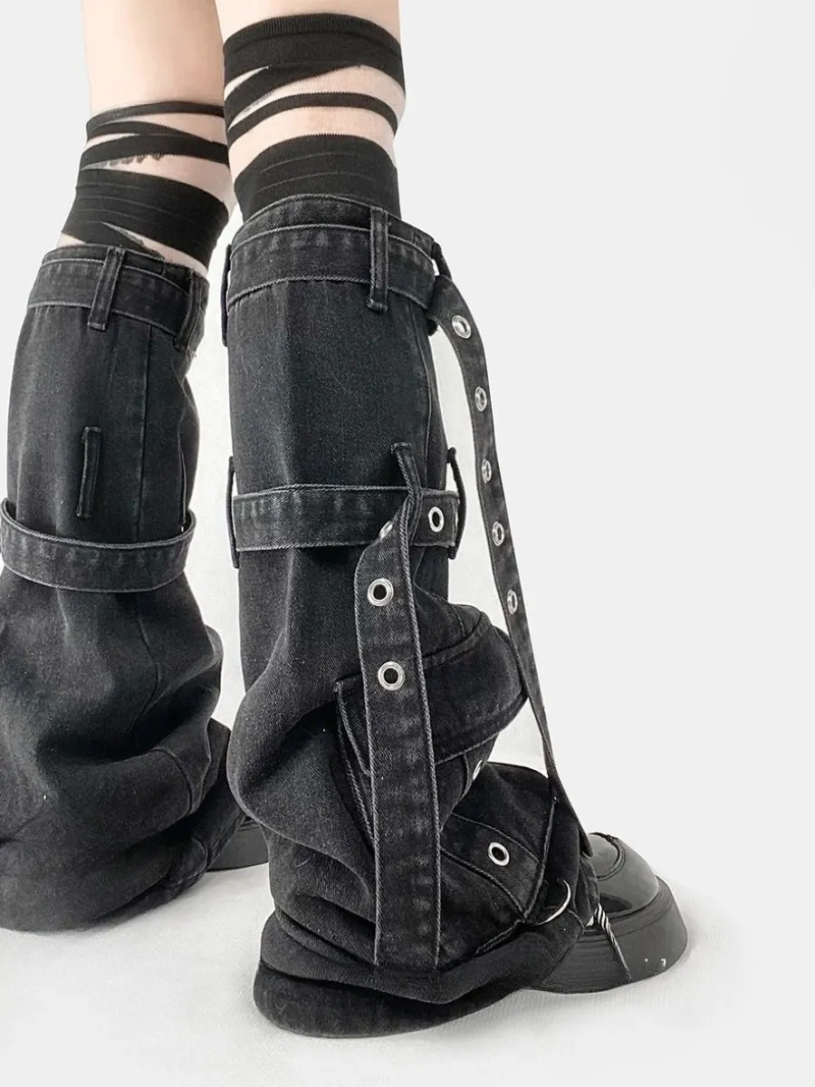 Y2K Grunge Cargo Pocket Leg Warmers